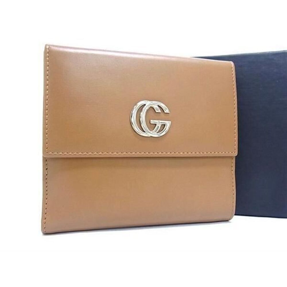GUCCI GG Marmont Leather Bi fold Wallet Brown